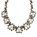 Pearl Florals Black Beaded Statement Necklace